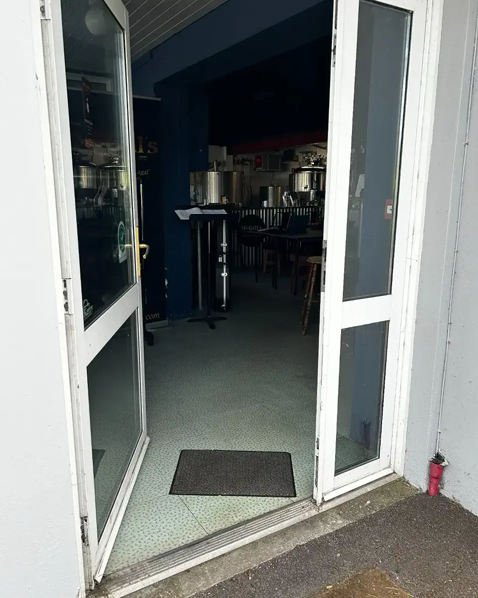 McGill's Brewery Entrance Door, with step-free entrance.